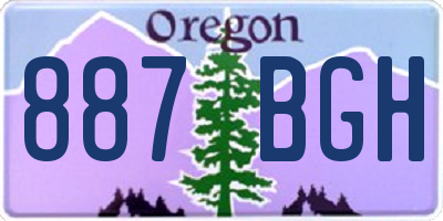 OR license plate 887BGH