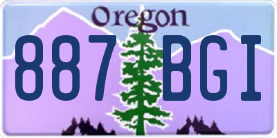 OR license plate 887BGI