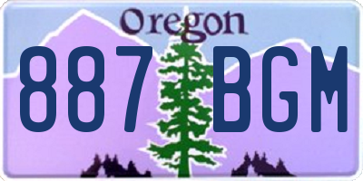OR license plate 887BGM