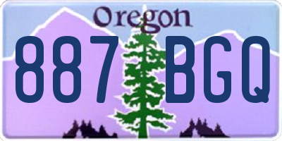 OR license plate 887BGQ