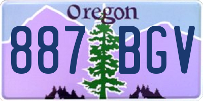 OR license plate 887BGV