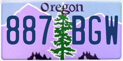 OR license plate 887BGW