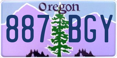 OR license plate 887BGY