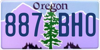 OR license plate 887BHO