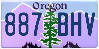 OR license plate 887BHV