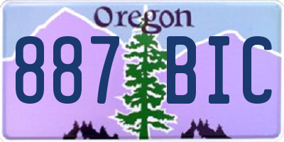 OR license plate 887BIC