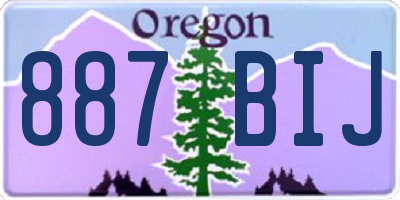 OR license plate 887BIJ