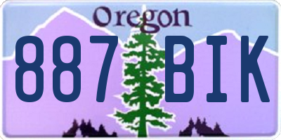 OR license plate 887BIK