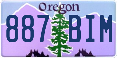 OR license plate 887BIM
