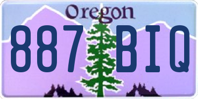 OR license plate 887BIQ