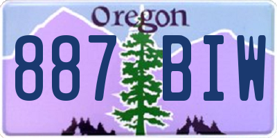 OR license plate 887BIW