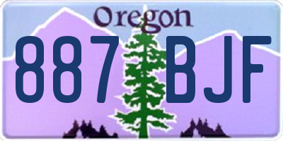 OR license plate 887BJF