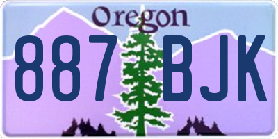 OR license plate 887BJK