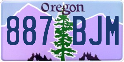 OR license plate 887BJM