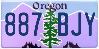 OR license plate 887BJY