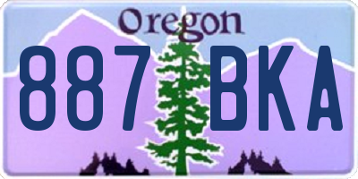 OR license plate 887BKA