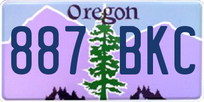 OR license plate 887BKC
