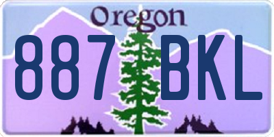 OR license plate 887BKL