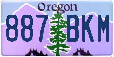 OR license plate 887BKM