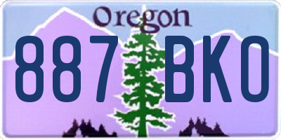 OR license plate 887BKO