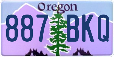 OR license plate 887BKQ
