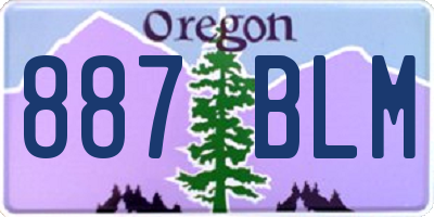 OR license plate 887BLM