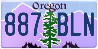 OR license plate 887BLN