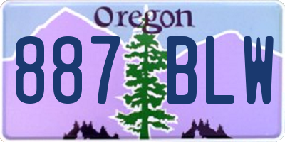OR license plate 887BLW