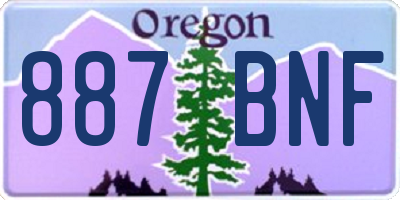 OR license plate 887BNF