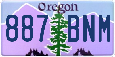 OR license plate 887BNM