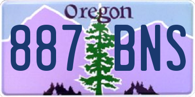 OR license plate 887BNS