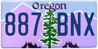 OR license plate 887BNX