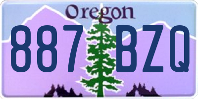 OR license plate 887BZQ