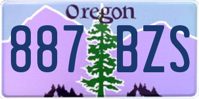 OR license plate 887BZS