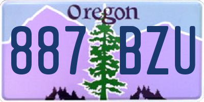 OR license plate 887BZU