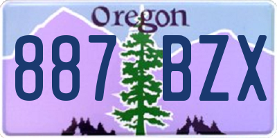 OR license plate 887BZX
