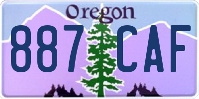 OR license plate 887CAF