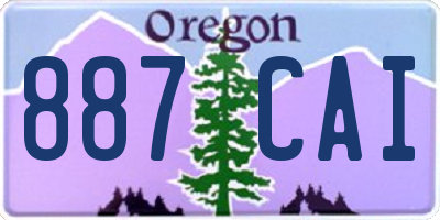 OR license plate 887CAI