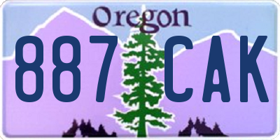 OR license plate 887CAK