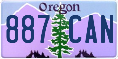 OR license plate 887CAN