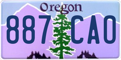 OR license plate 887CAO
