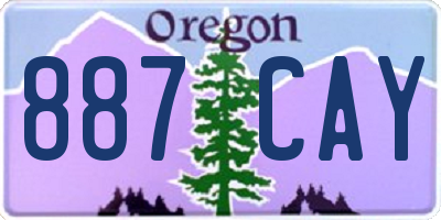 OR license plate 887CAY