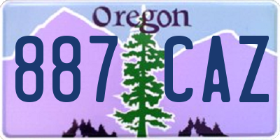 OR license plate 887CAZ