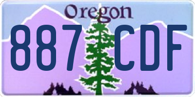 OR license plate 887CDF