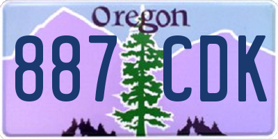 OR license plate 887CDK