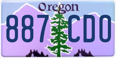 OR license plate 887CDO