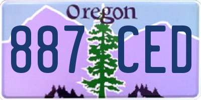OR license plate 887CED