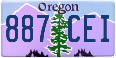 OR license plate 887CEI