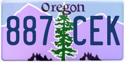 OR license plate 887CEK