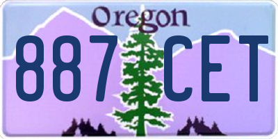 OR license plate 887CET